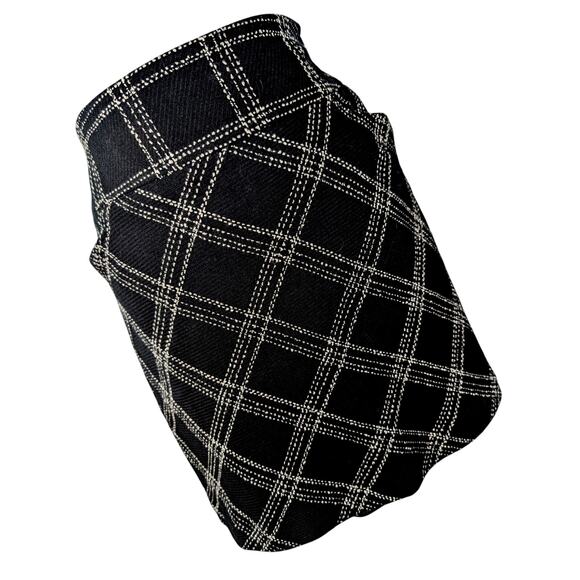 LOFT Dresses & Skirts - ANN TAYLOR LOFT! RICH BLACK & WHITE PLAID, WIDE WAISTBAND PENCIL STYLE SKIRT! 6